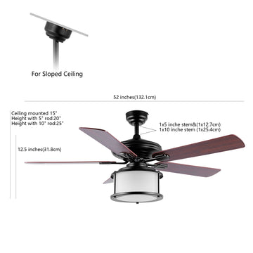 Brandy 52" Bohemain Farmhouse Iron LED CEILING FAN - JONATHAN Y